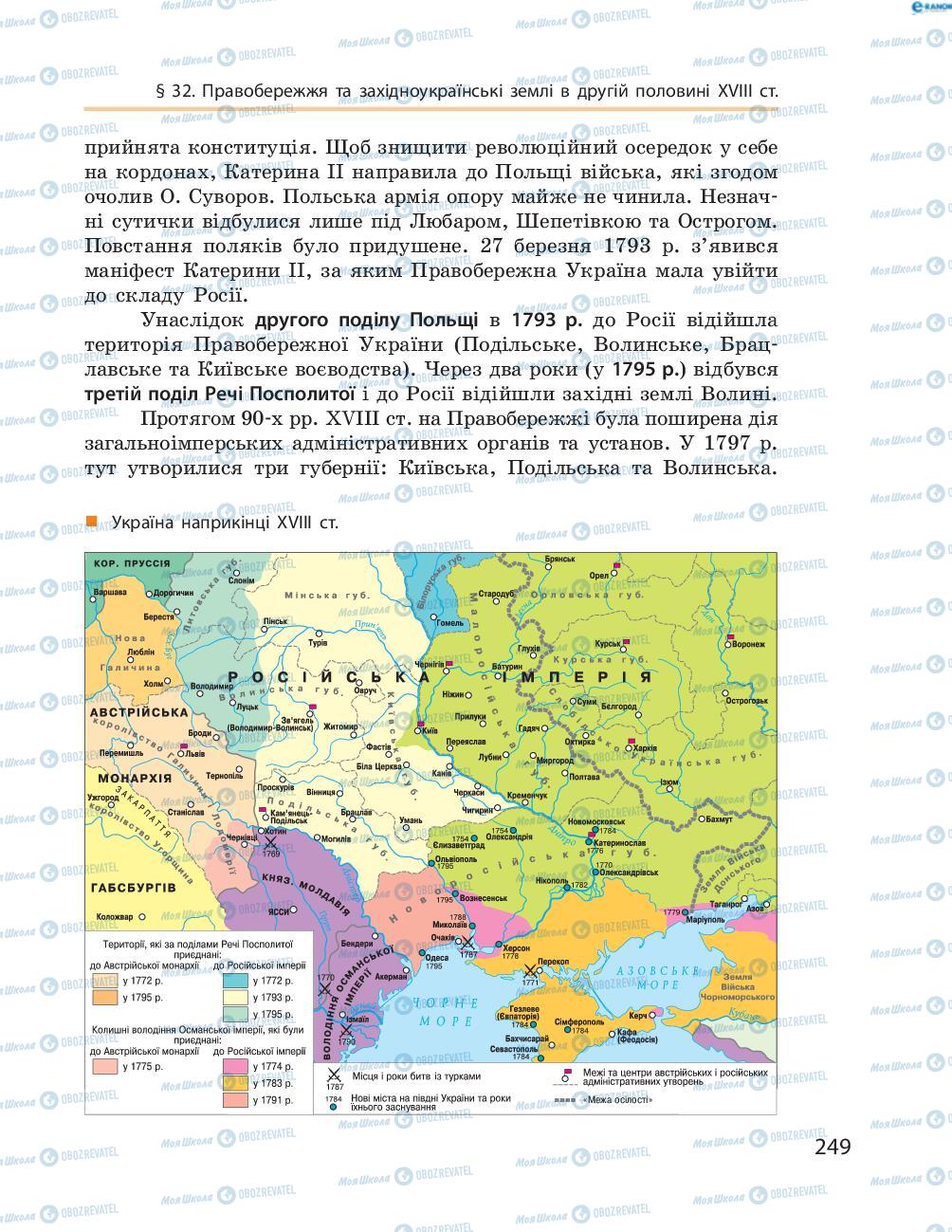 Учебники История Украины 8 класс страница  249