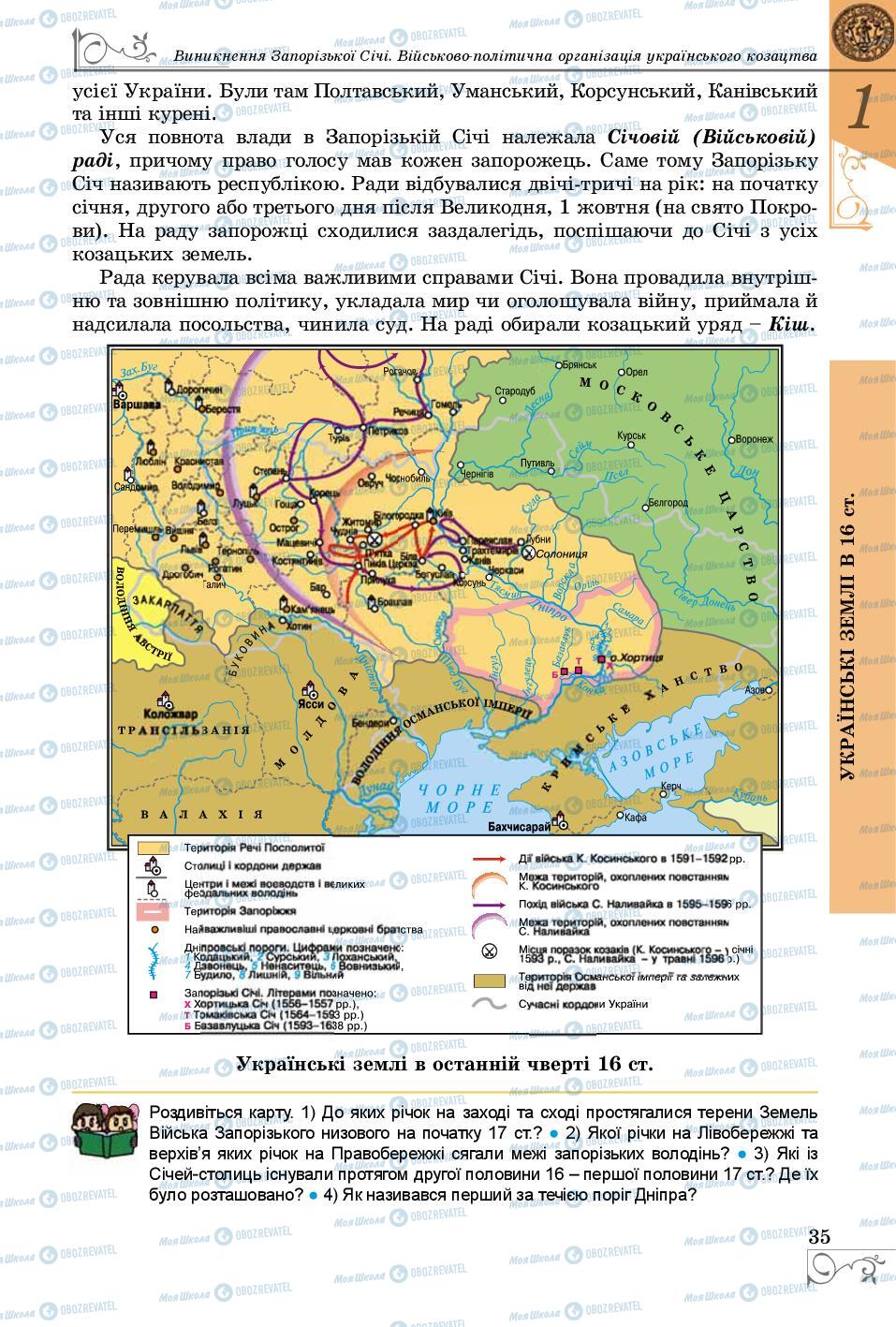 Підручники Історія України 8 клас сторінка 35