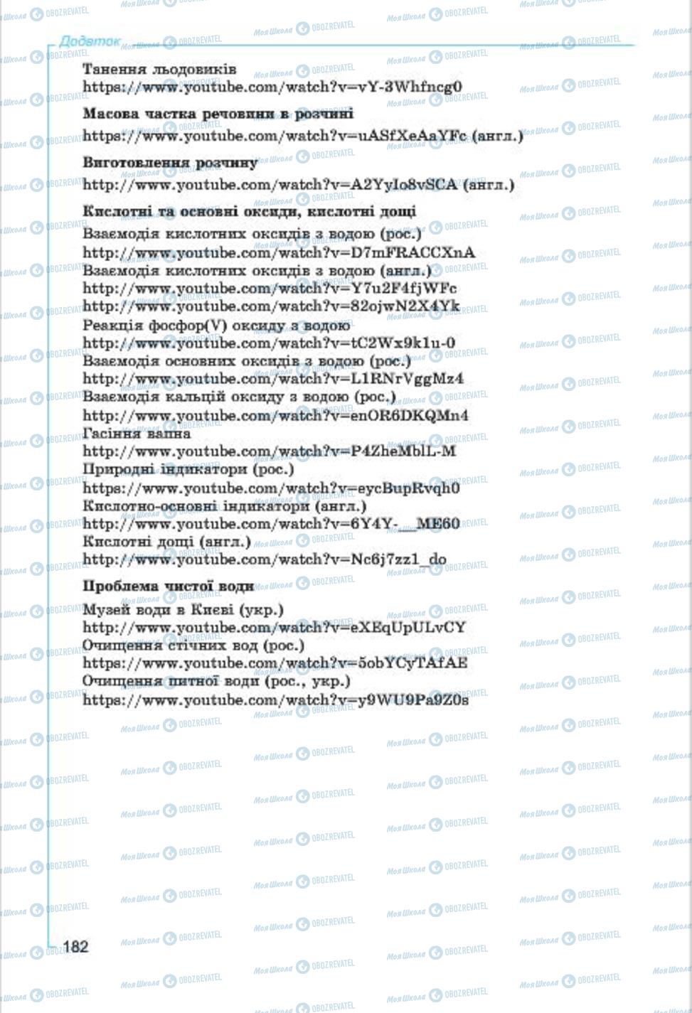 Підручники Хімія 7 клас сторінка  182