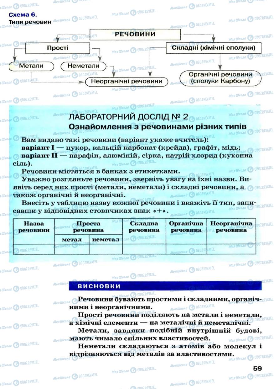 Підручники Хімія 7 клас сторінка 59