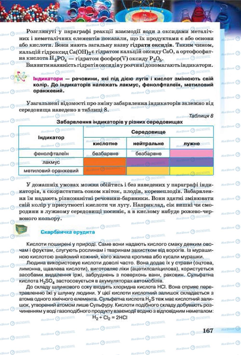 Учебники Химия 7 класс страница 167