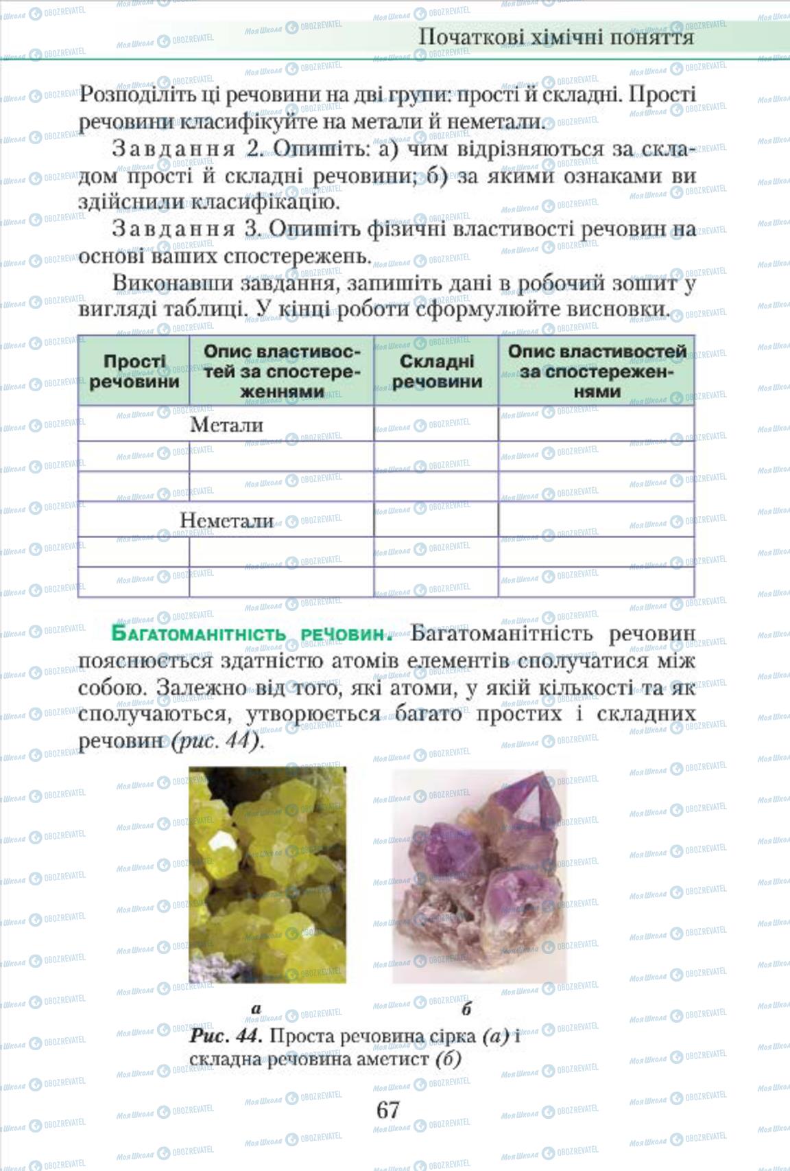 Підручники Хімія 7 клас сторінка 67