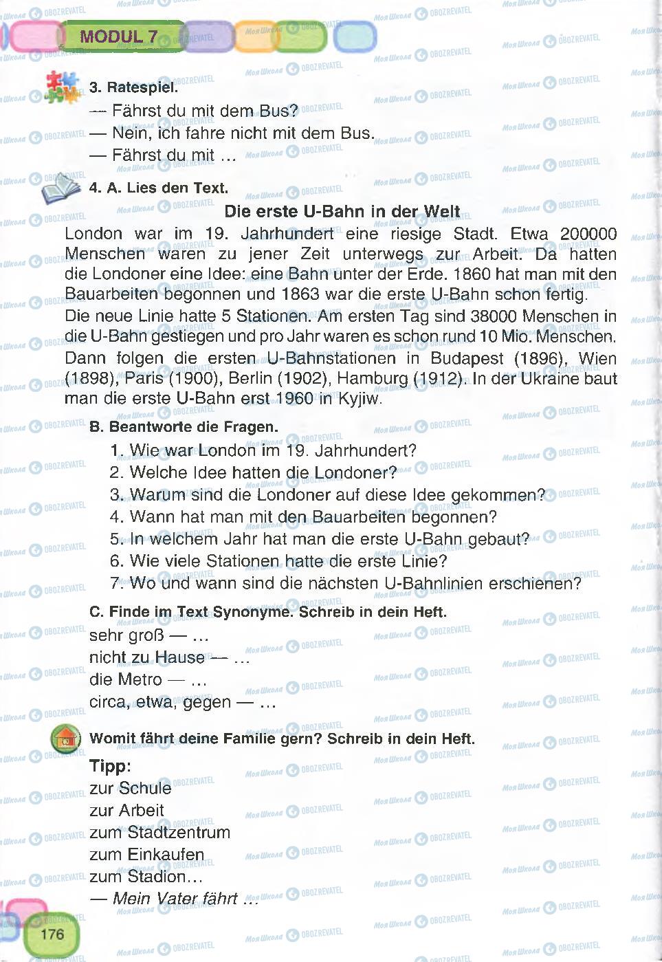 Підручники Німецька мова 7 клас сторінка 176