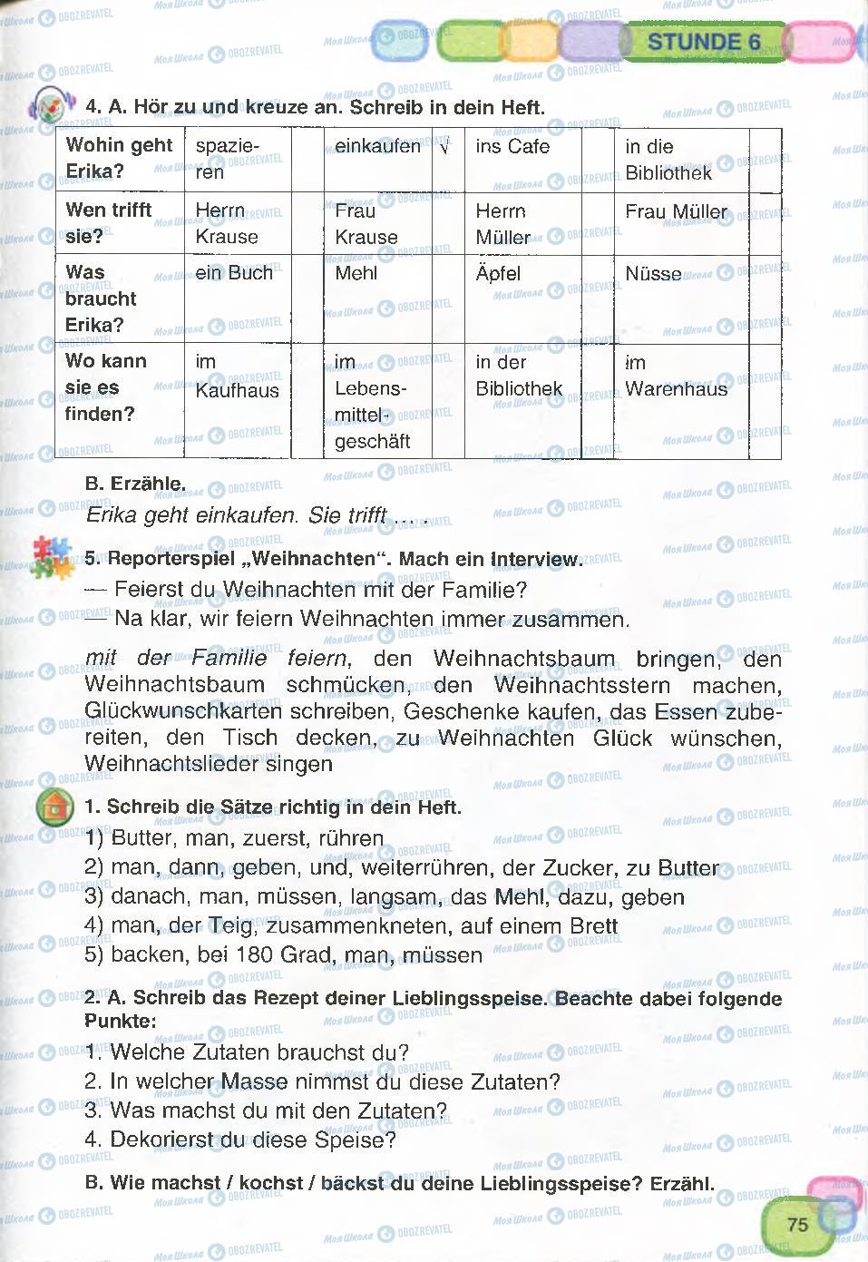 Підручники Німецька мова 7 клас сторінка 75