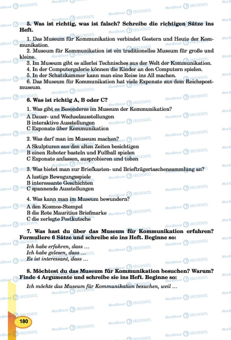 Підручники Німецька мова 7 клас сторінка 180