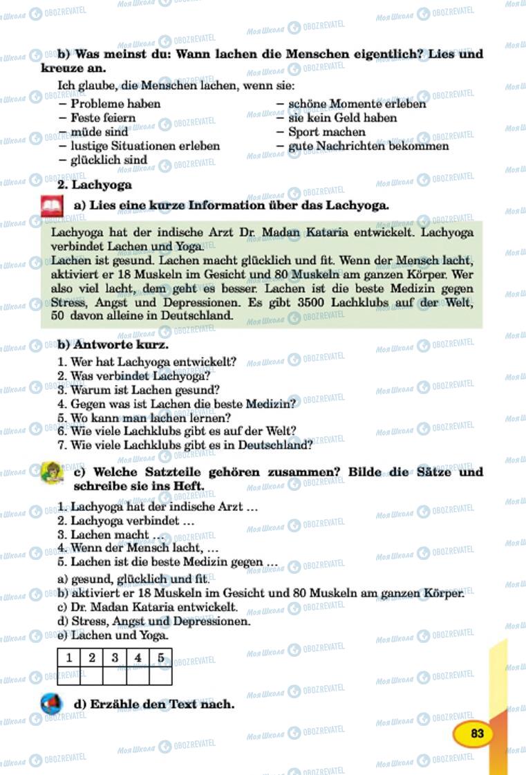 Підручники Німецька мова 7 клас сторінка 83
