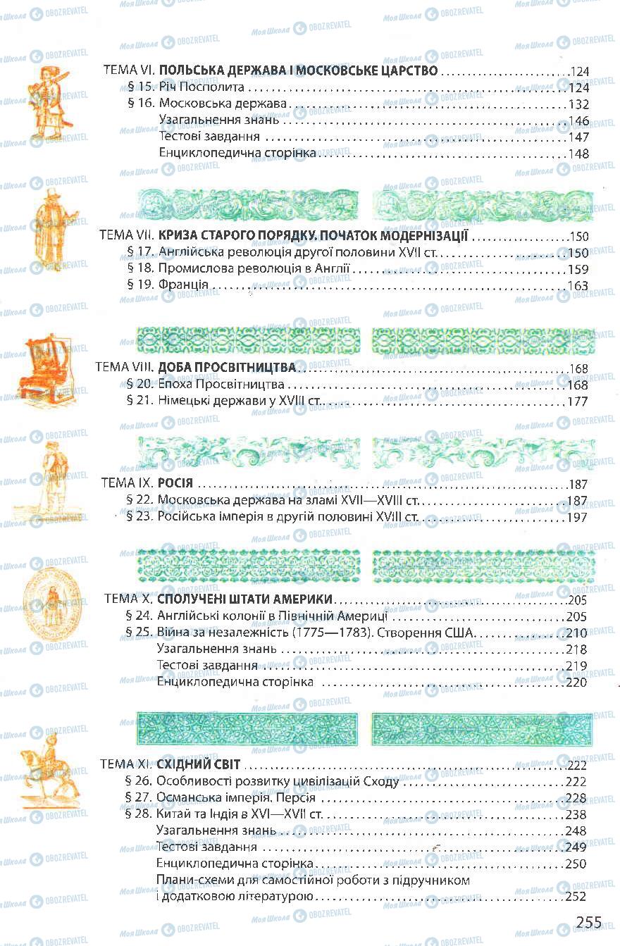 Учебники Всемирная история 8 класс страница 255