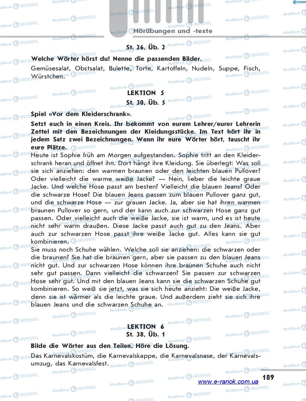 Підручники Німецька мова 7 клас сторінка 189
