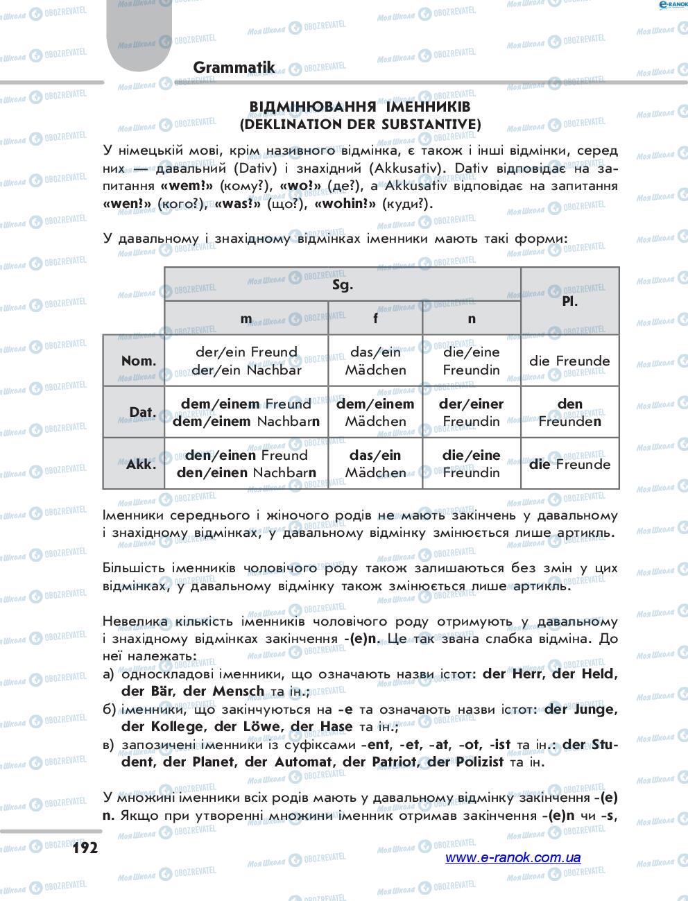Підручники Німецька мова 7 клас сторінка 192