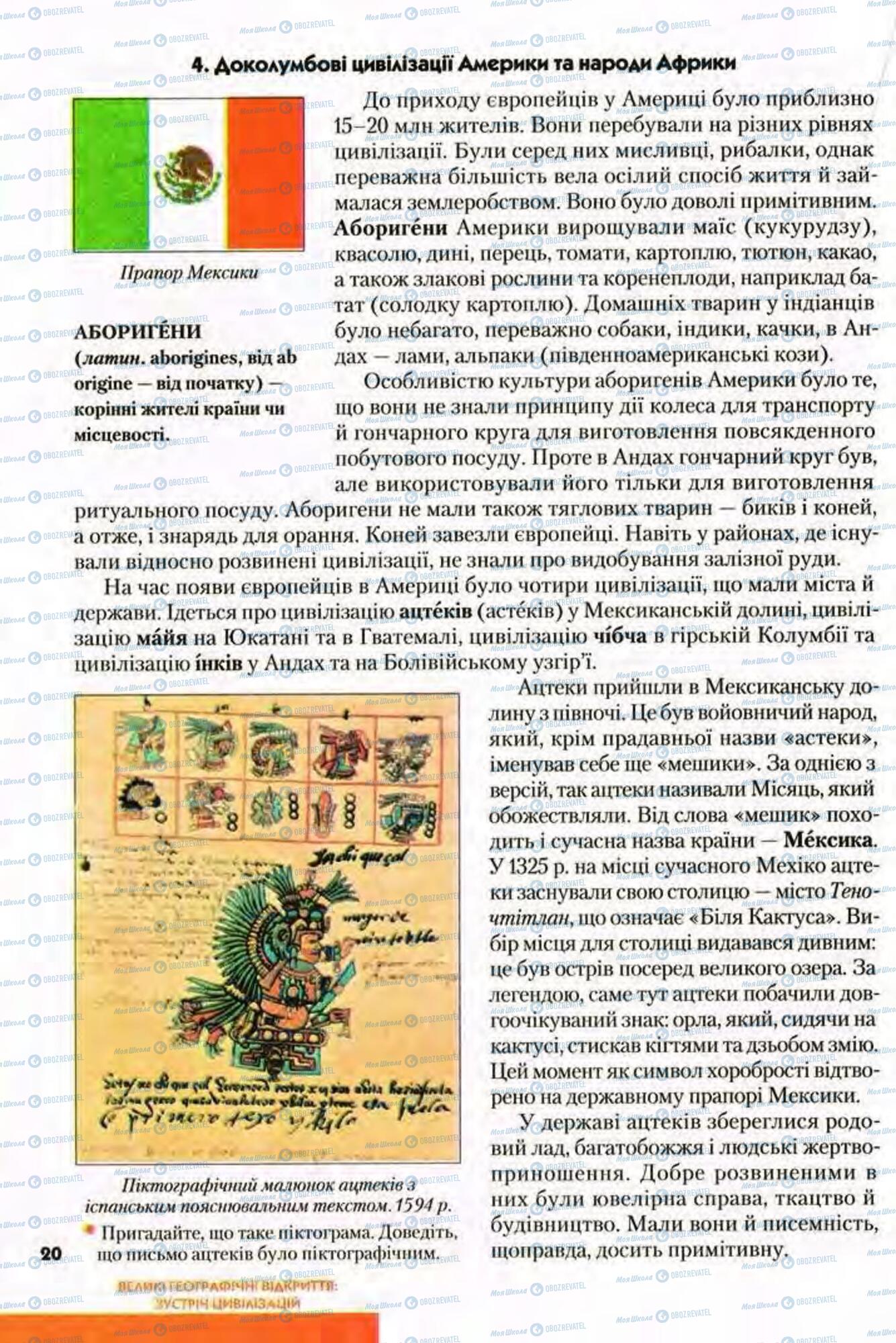 Підручники Всесвітня історія 8 клас сторінка 20