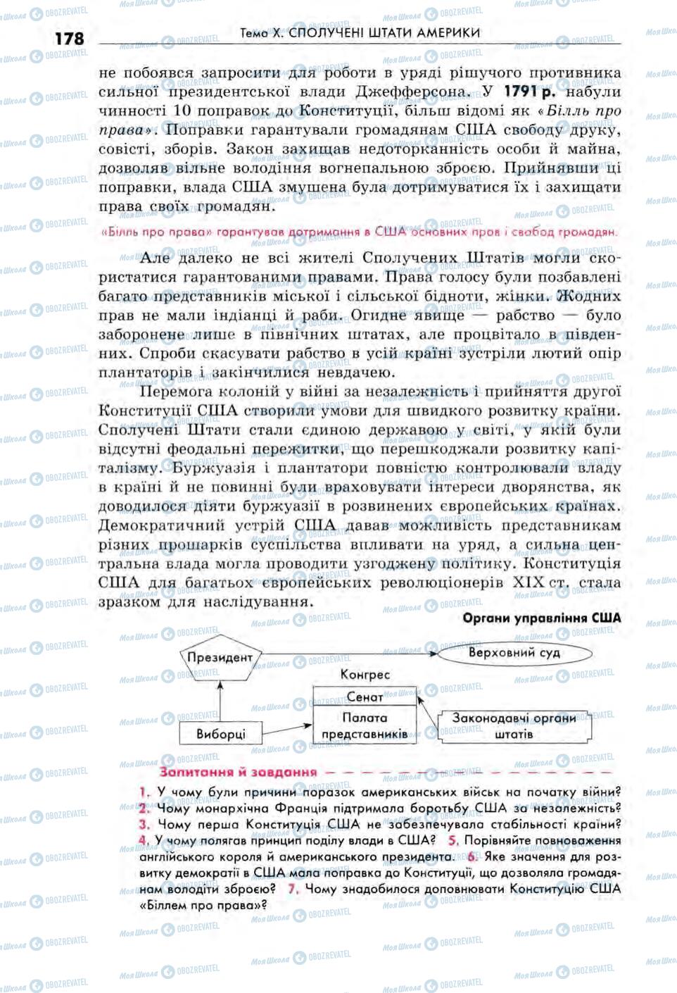 Підручники Всесвітня історія 8 клас сторінка 178