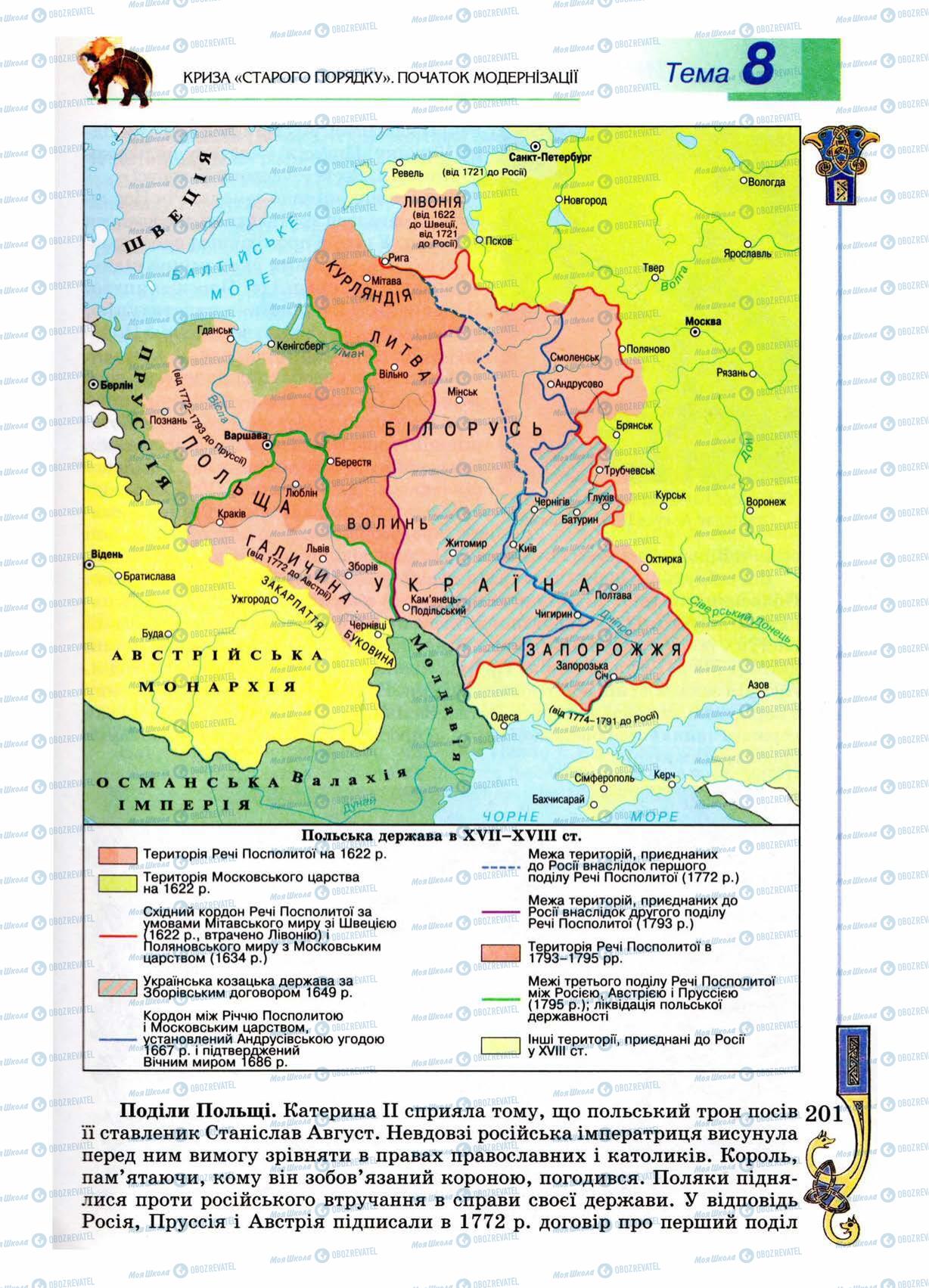 Підручники Всесвітня історія 8 клас сторінка 201