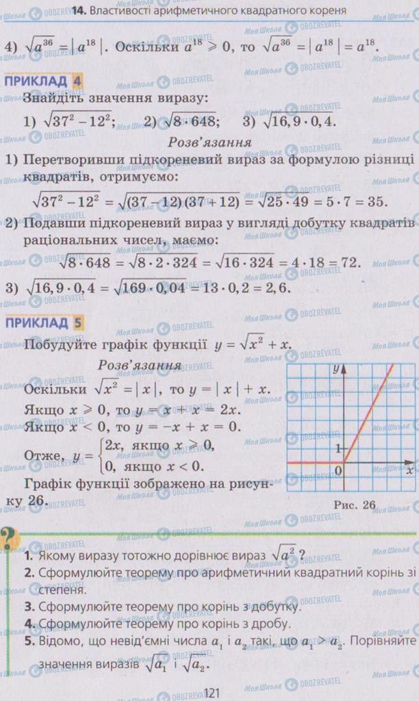 Учебники Алгебра 8 класс страница 121