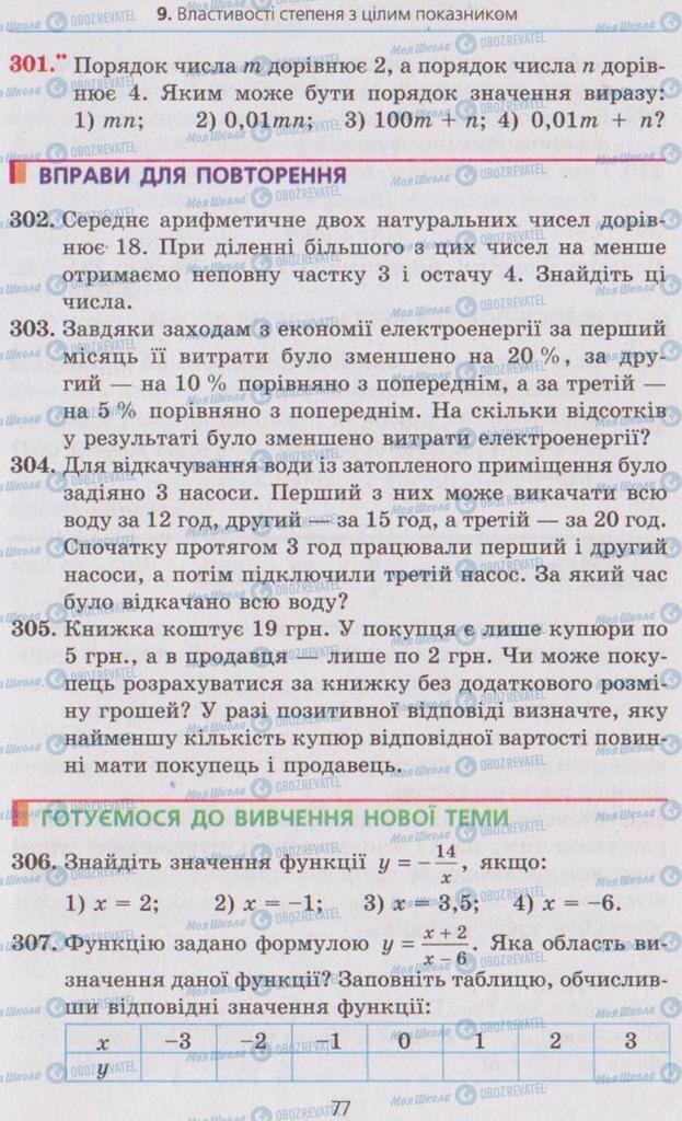 Підручники Алгебра 8 клас сторінка 77