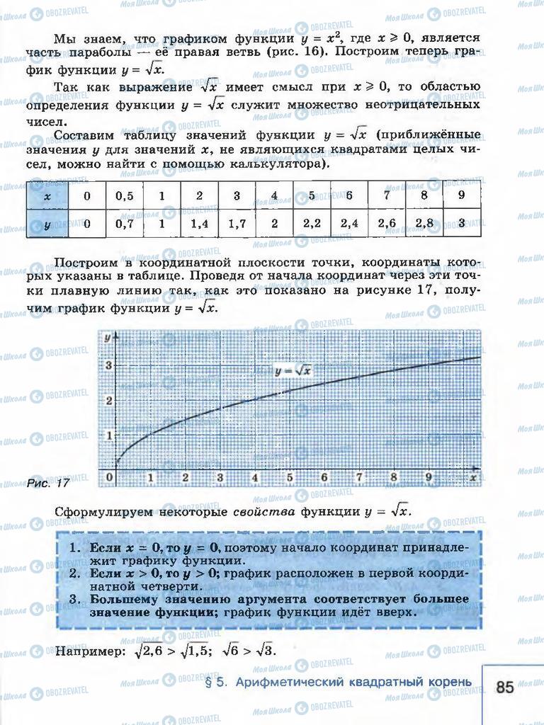 Учебники Алгебра 8 класс страница 85