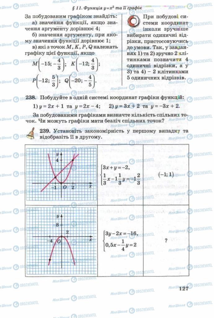 Підручники Алгебра 8 клас сторінка 127