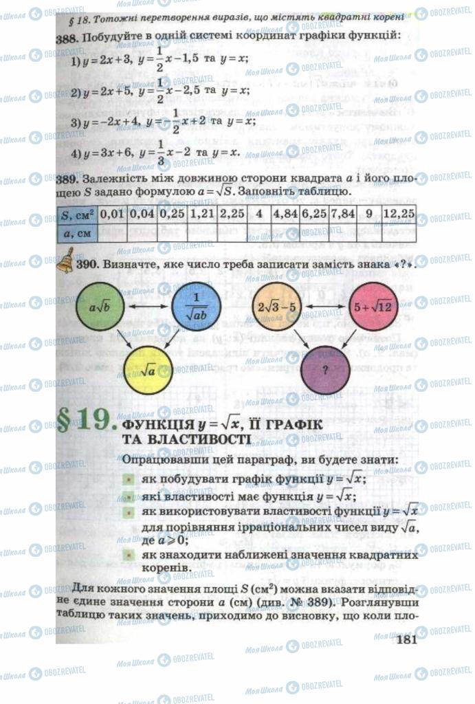 Учебники Алгебра 8 класс страница  181