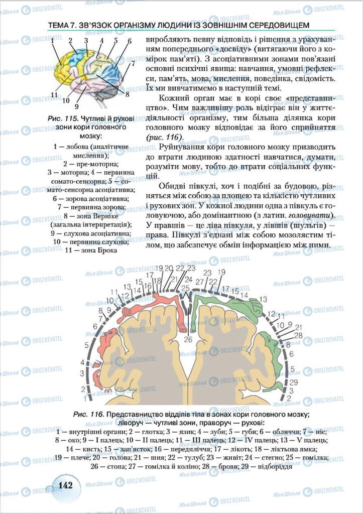 Підручники Біологія 8 клас сторінка 142