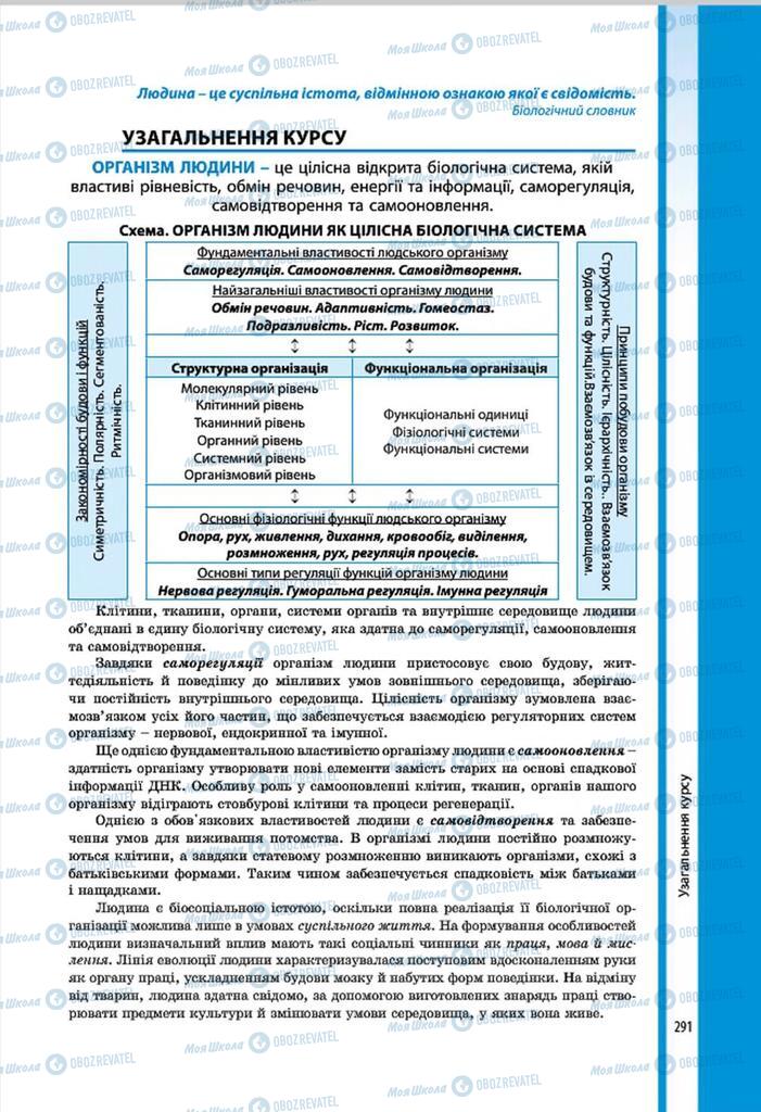 Підручники Біологія 8 клас сторінка 291