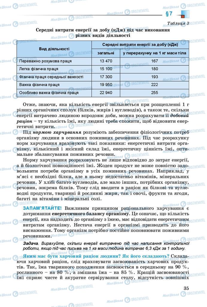 Підручники Біологія 8 клас сторінка 35