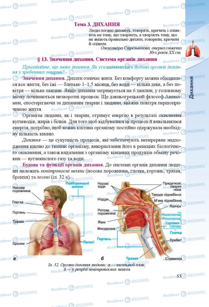 Підручники Біологія 8 клас сторінка  53