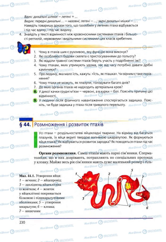 Підручники Біологія 8 клас сторінка 230