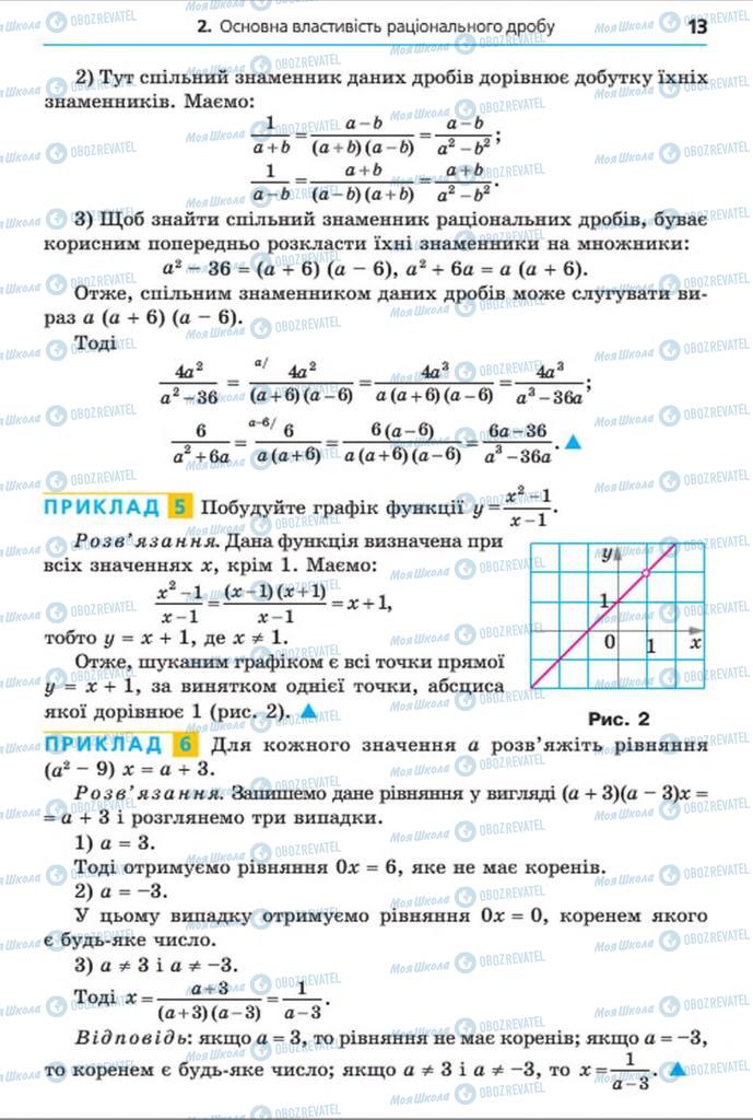 Підручники Алгебра 8 клас сторінка 13