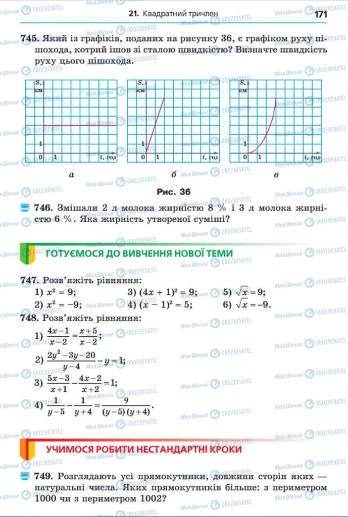 Підручники Алгебра 8 клас сторінка 171
