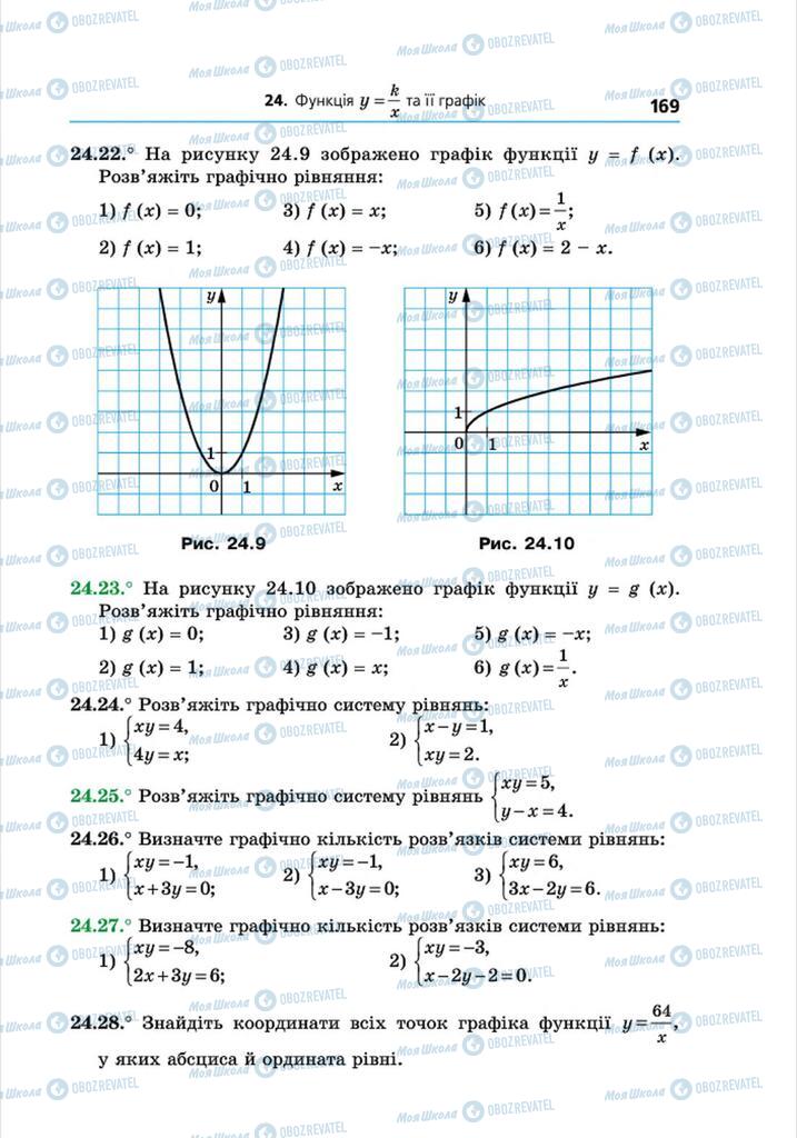 Підручники Алгебра 8 клас сторінка 169