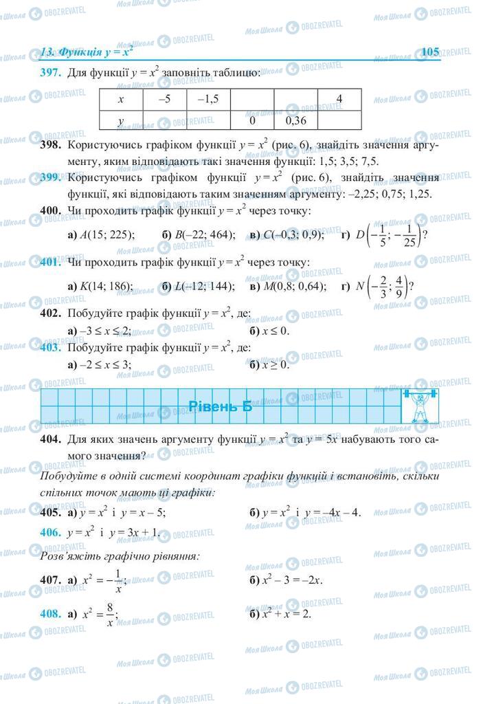 Підручники Алгебра 8 клас сторінка 105