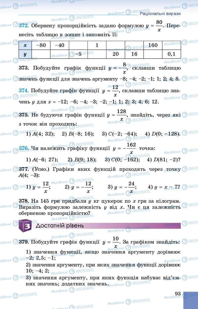 Підручники Алгебра 8 клас сторінка 93