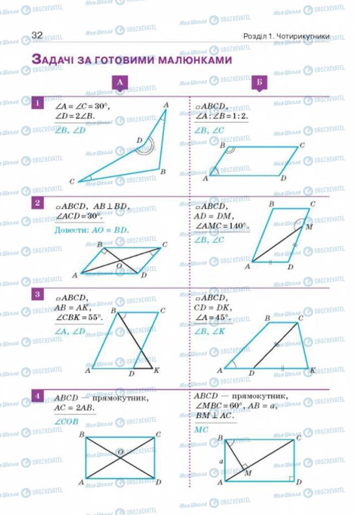 Підручники Геометрія 8 клас сторінка 32