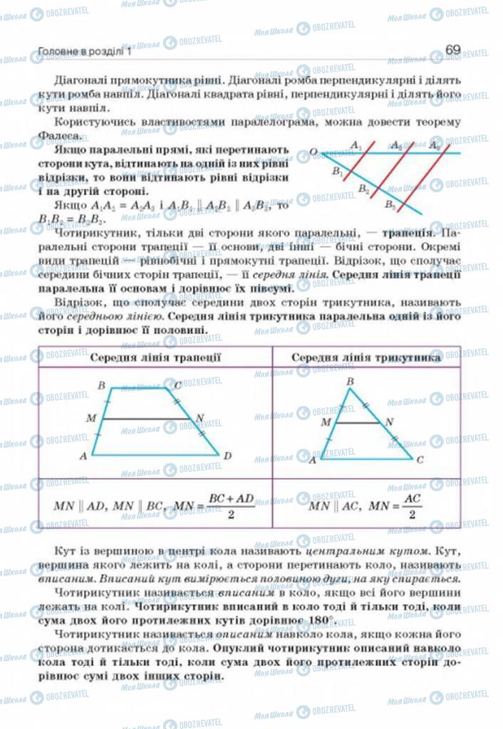 Підручники Геометрія 8 клас сторінка 69