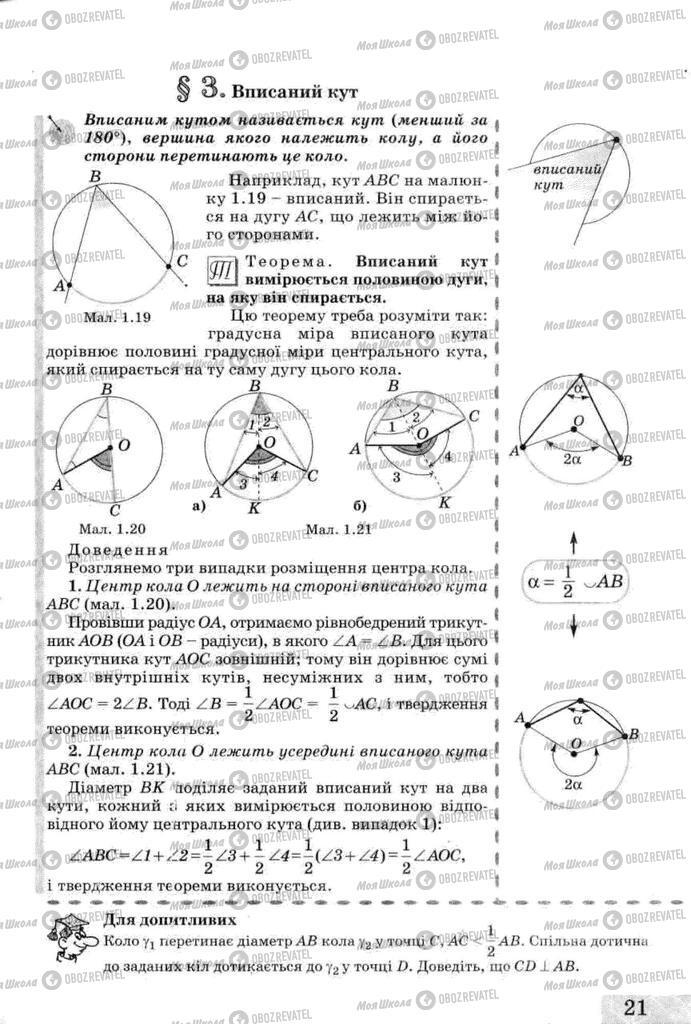 Підручники Геометрія 8 клас сторінка 21