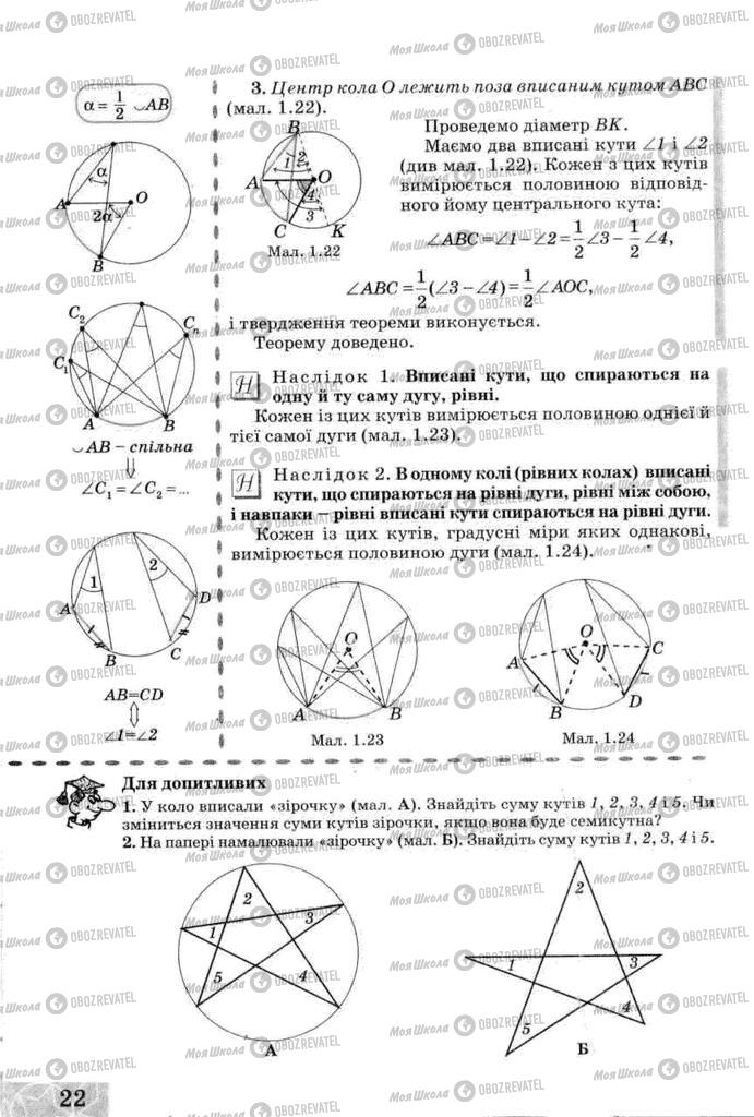 Підручники Геометрія 8 клас сторінка 22