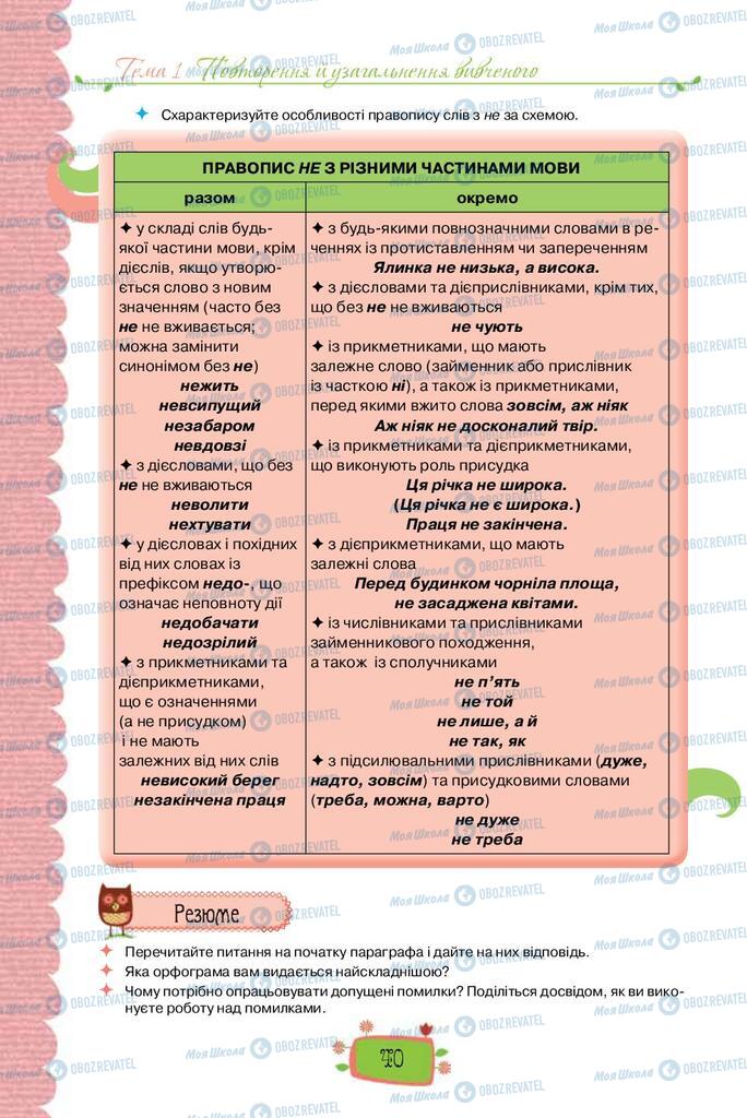 Підручники Українська мова 8 клас сторінка  40