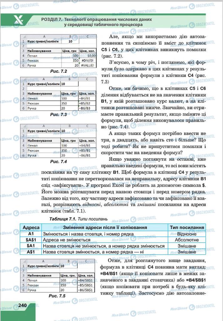 Підручники Інформатика 8 клас сторінка 240