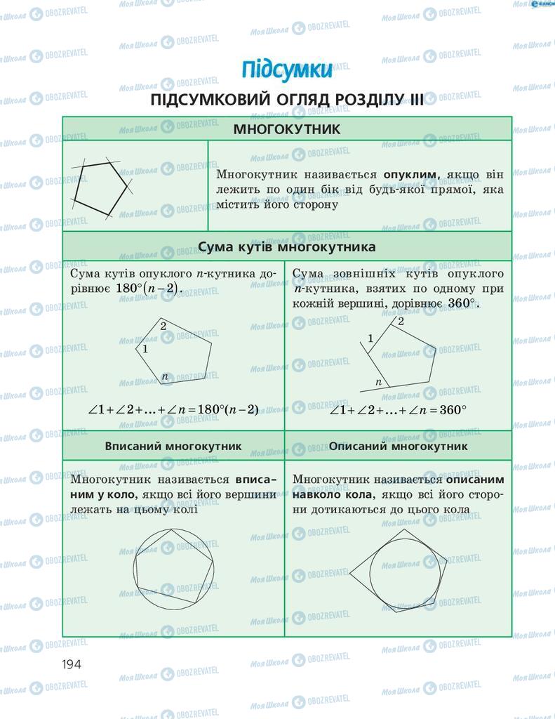 Учебники Геометрия 8 класс страница  194