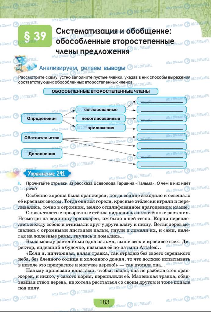 Підручники Російська мова 8 клас сторінка  183