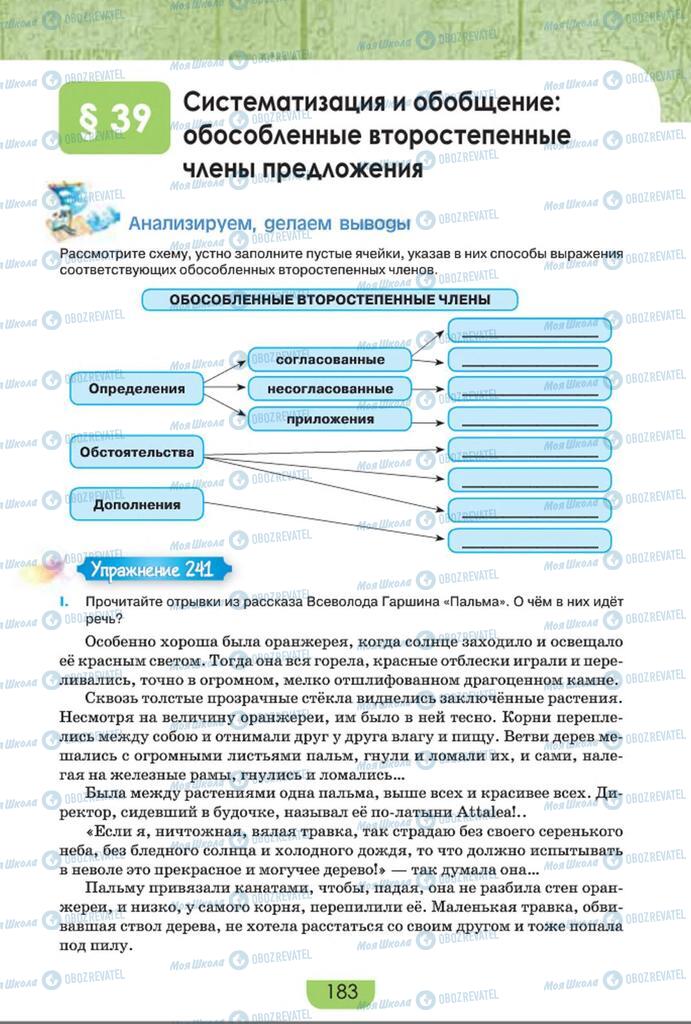 Учебники Русский язык 8 класс страница  183