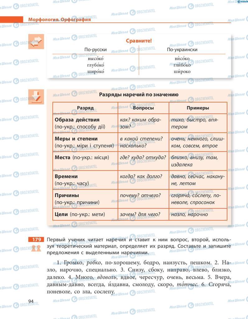 Підручники Російська мова 8 клас сторінка  94