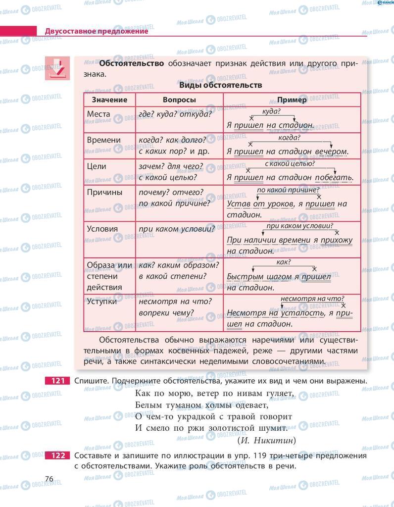 Підручники Російська мова 8 клас сторінка  76