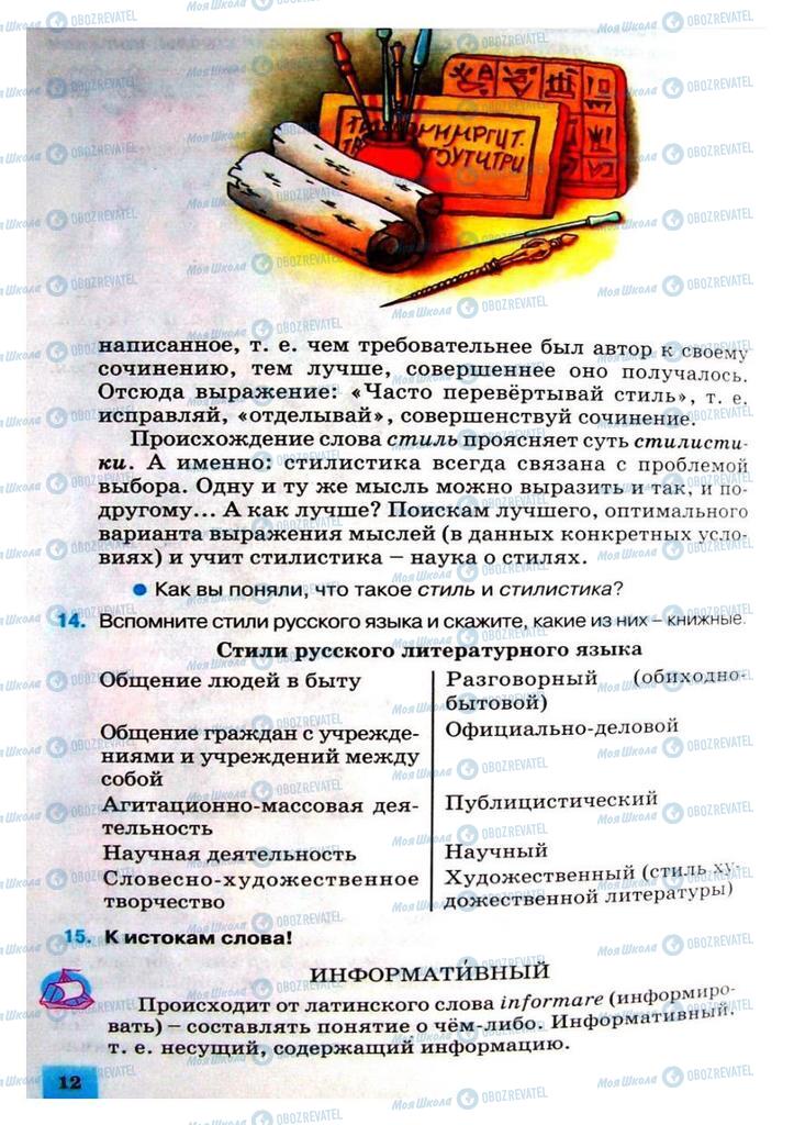Учебники Русский язык 8 класс страница 12