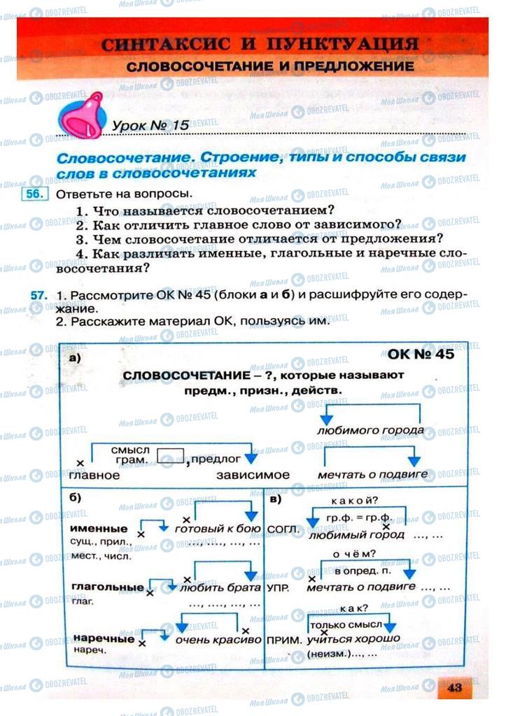Учебники Русский язык 8 класс страница 43