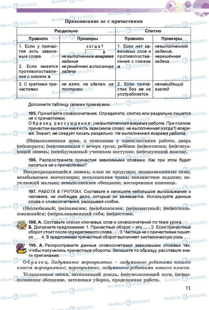 Учебники Русский язык 8 класс страница  71
