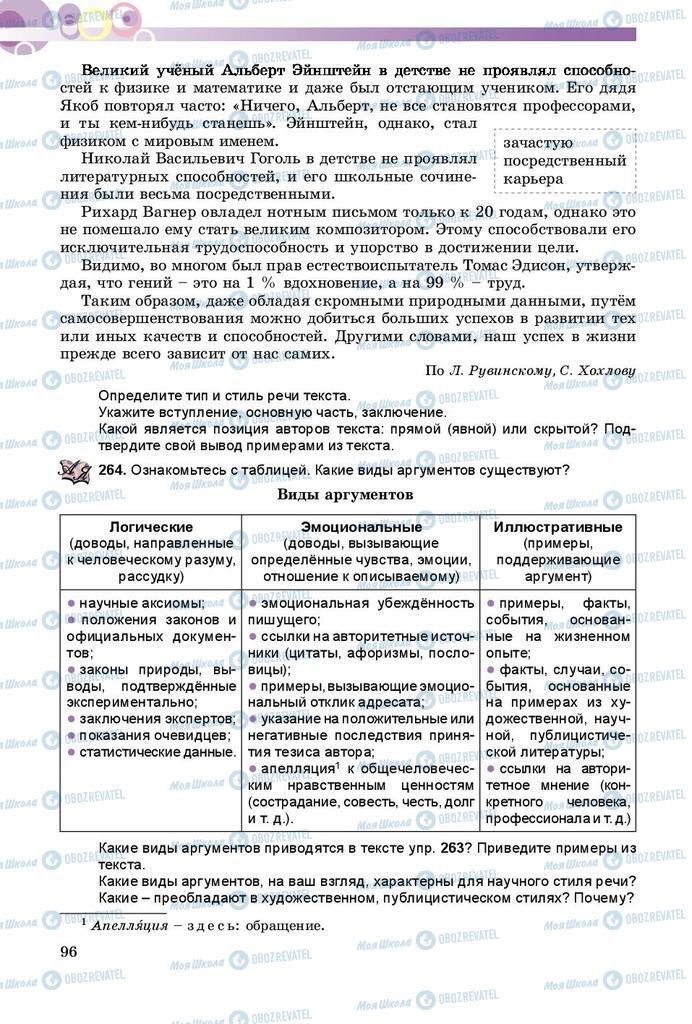 Підручники Російська мова 8 клас сторінка  96