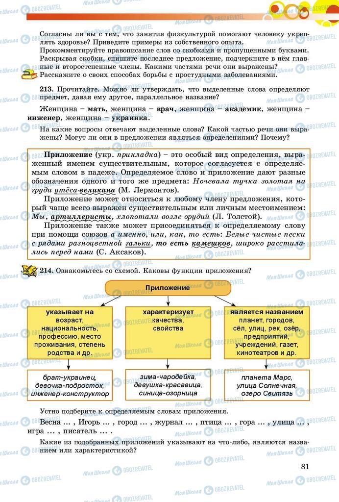 Підручники Російська мова 8 клас сторінка  81