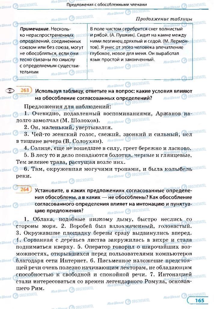 Підручники Російська мова 8 клас сторінка 165