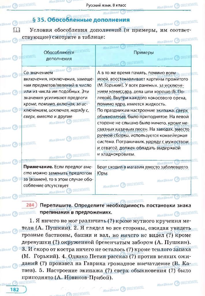 Учебники Русский язык 8 класс страница 182