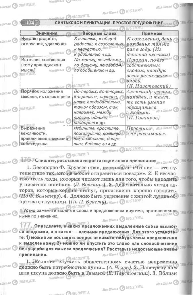 Учебники Русский язык 8 класс страница 174
